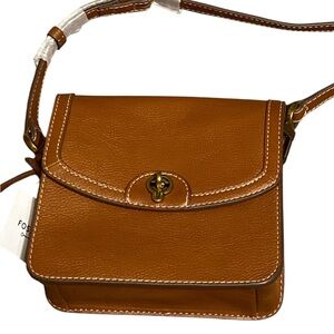Fossil Brown Leather Crossbody Bag